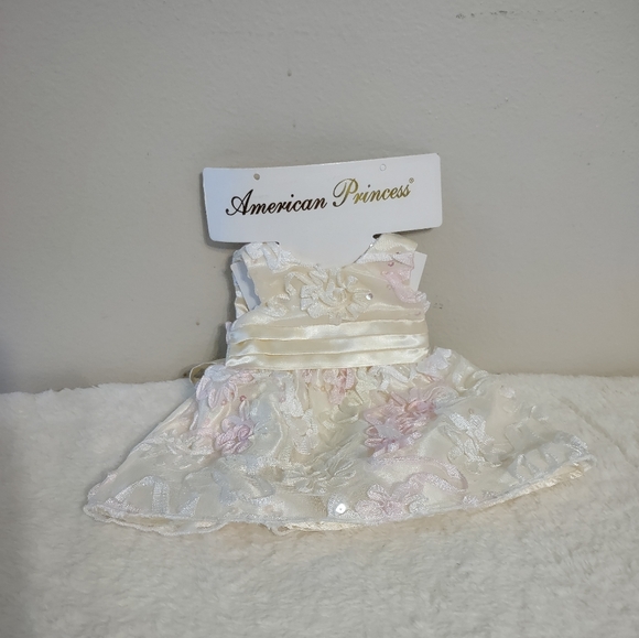 3 American Princess For "18" Girl Doll Dresses Special Occasions Cream&Pink "14" - Picture 8 of 14